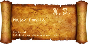 Major Daniló névjegykártya